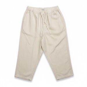 Raey Cream Drawstring Pants Cotton Linen Blend Pull On Relaxed Fit Women’s